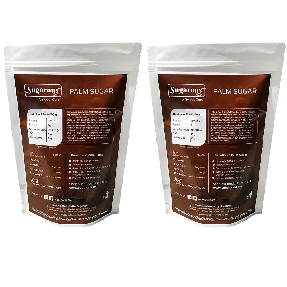 Sugarous Sugarous Natural Palm Sugar, 800 gm (400gm x 2)