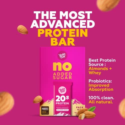 Yogabar Yogabar No Added Sugar Double Chocolate Protein Bars | Pack of 6 | 420g