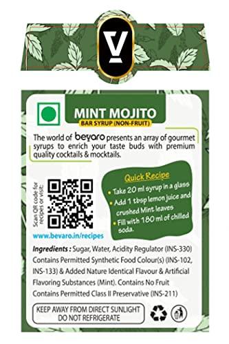 Bevaro Bevaro Mint Mojito Syrup and Roasted Hazelnut Syrup| Syrups for drinks| Mocktails Syrup Combo| Flavoured Syrup| juices and drinks |Cocktail Mixer (300 ml, Pack of 2)