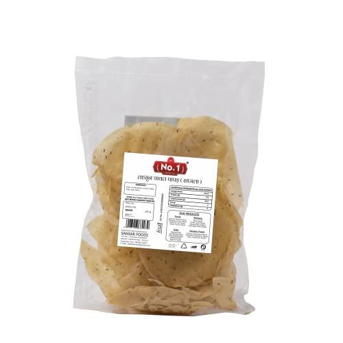 SFS NO. 1 MOOD FOR FOOD No.1 Garlic Rice Papad (Khajla) Pack of 4 (200gram Each)