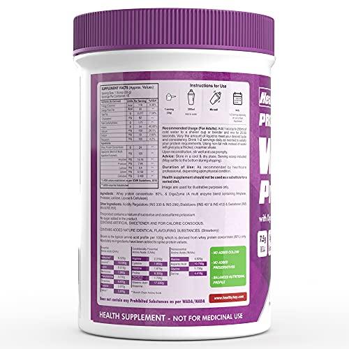 HealthyHey Sports HealthyHey Sports Whey Protein Concentrate - Helps in Muscle Synthesis (Strawberry, 500gm)