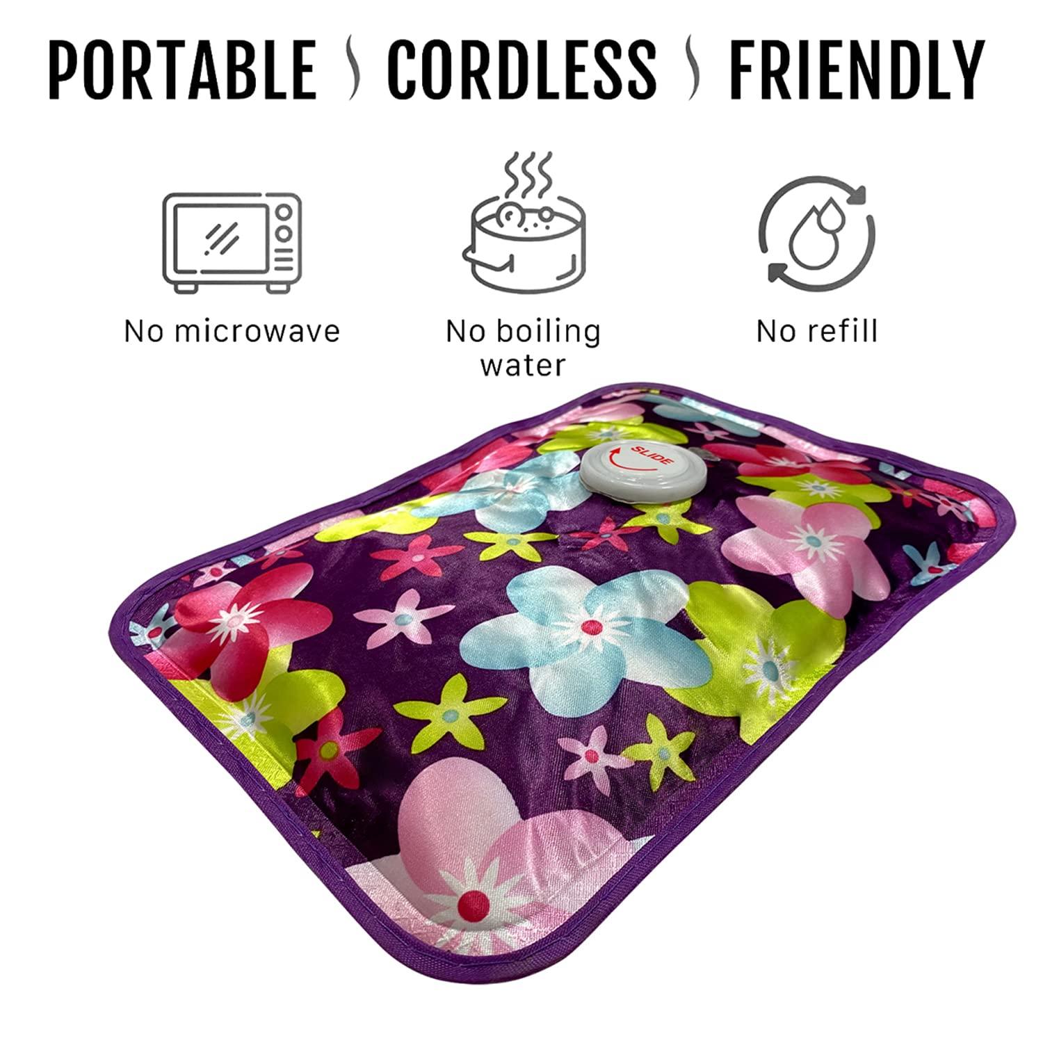 elove Elove Electric Heating Gel Pad for Pain Relief Heat Pouch Hot Water Bottle Bag Electric Hot Water Bag heating pad auto cut For Cramps Sore Muscles for Indoor & Outdoor Use (Color & Design May Vary)