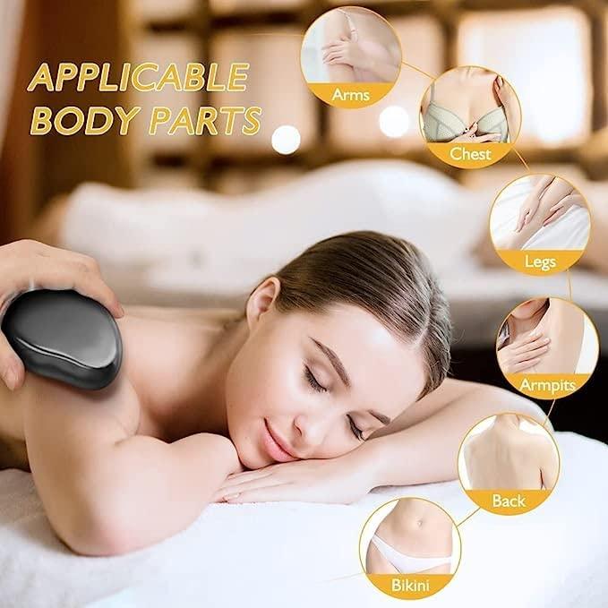 Tiny Deal Magic Crystal Hair Remover, Painless Hair Removal with Epilator Mini Hair Remover for Men and Women Leg Arm Back Soft Smooth Silky Skin pack of 2