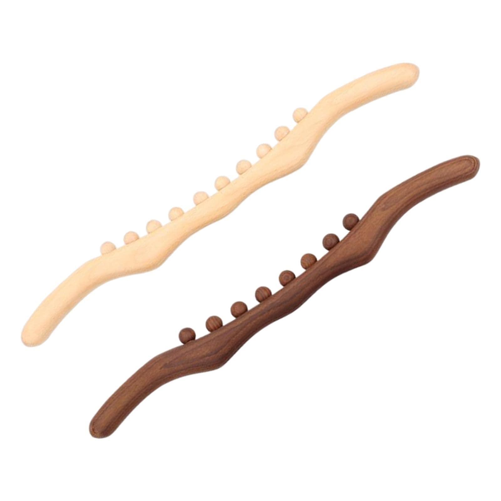 T.O.G. T.O.G. Handheld Wooden Massage Stick Roller Massager Dark Brown 8 Beads