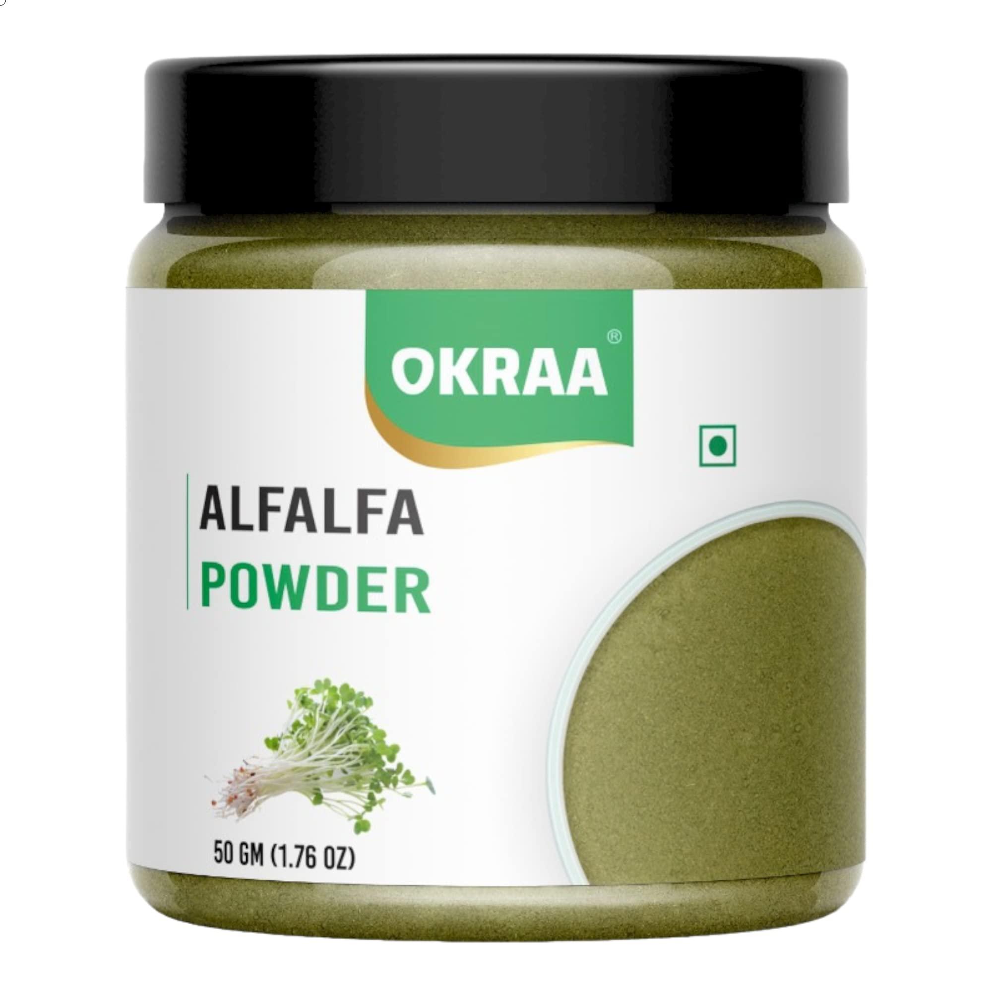 OKRAA OKRAA Alfalfa Powder - 50 GM/Immunity Booster/Antioxidants/Vitamins (Supper Food)