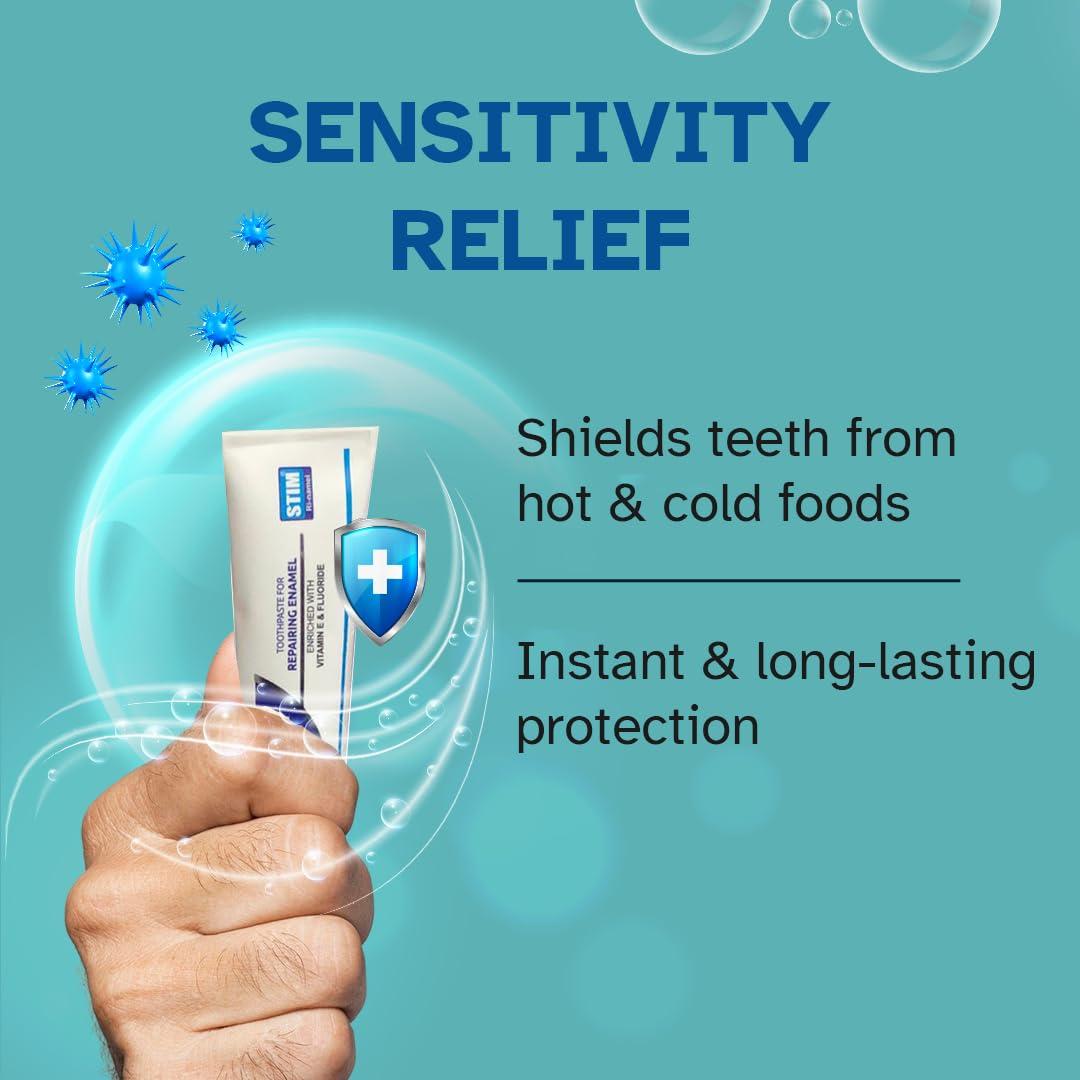 STIM STIM Ri-namel - Toothpaste for Repairing Enamel and Healthy Gums - Pack of 3