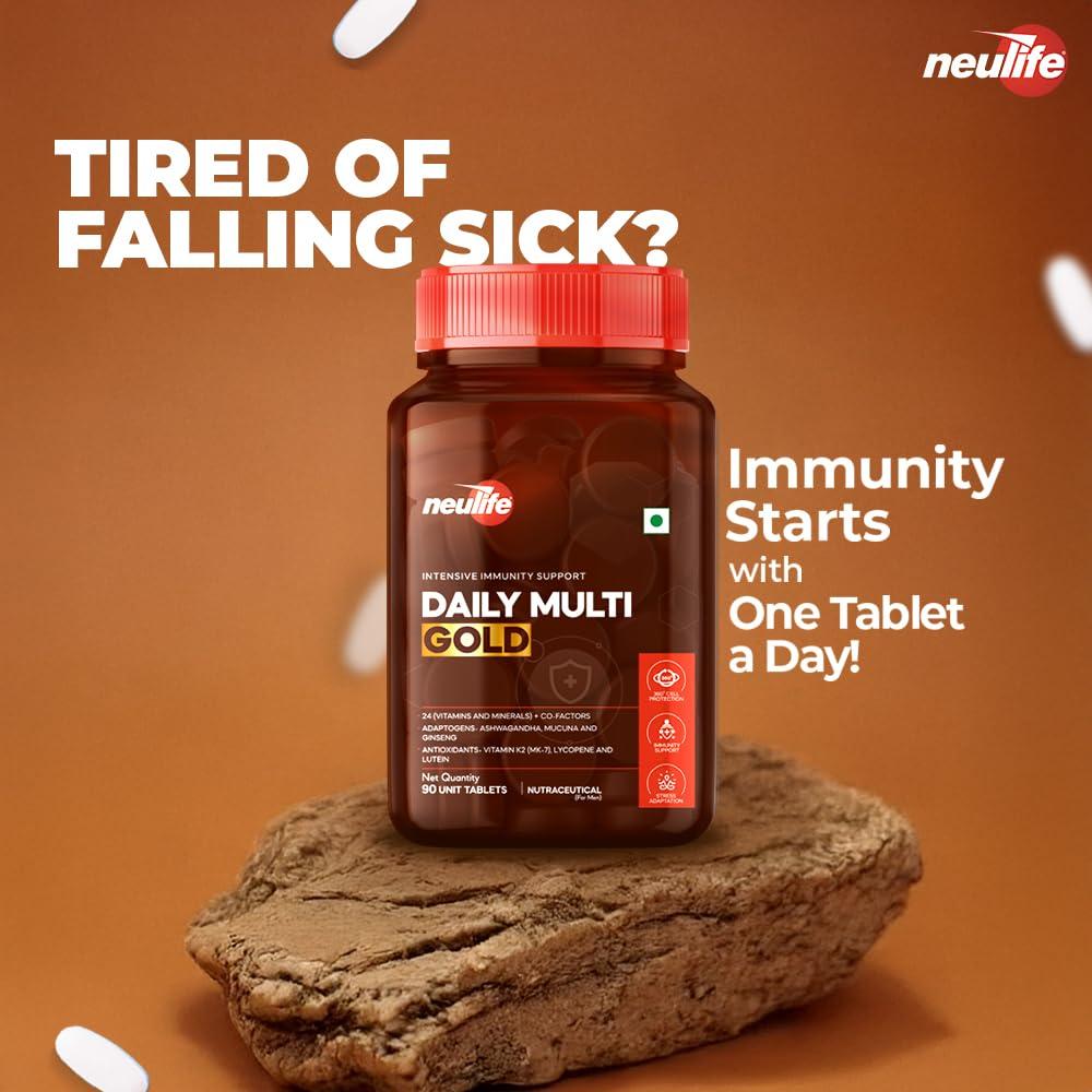 VITROVEA Neulife DAILY-MULTI GOLD Advanced Multivitamin w/MK-7, Adaptogens, Antioxidants & Natural Extracts - 90 Tabs (Pack of 2)