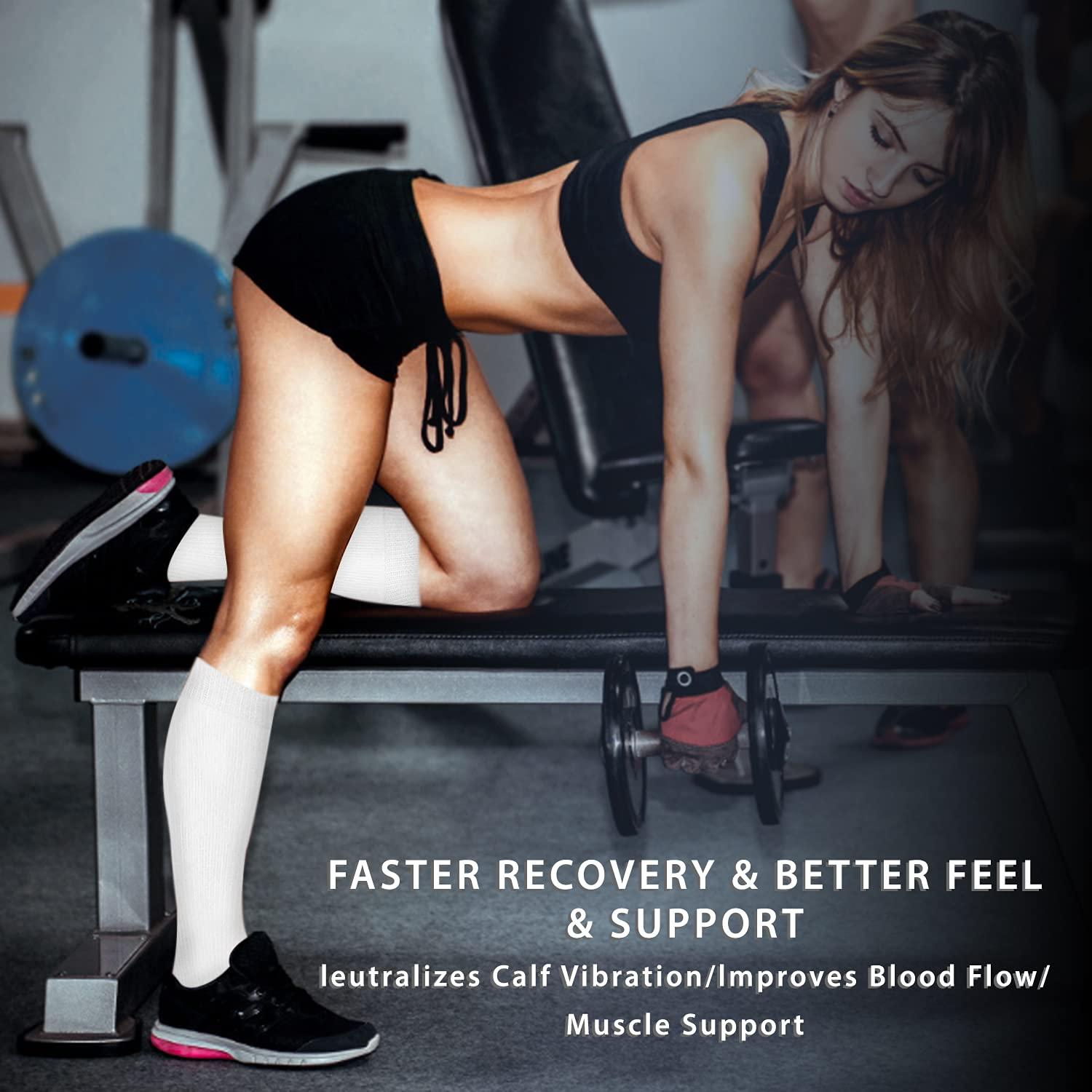 Iseasoo Compression Socks For Men & Women Circulation-Best For Medical Running Hiking Cycling 15-20 mmHg(S/M)