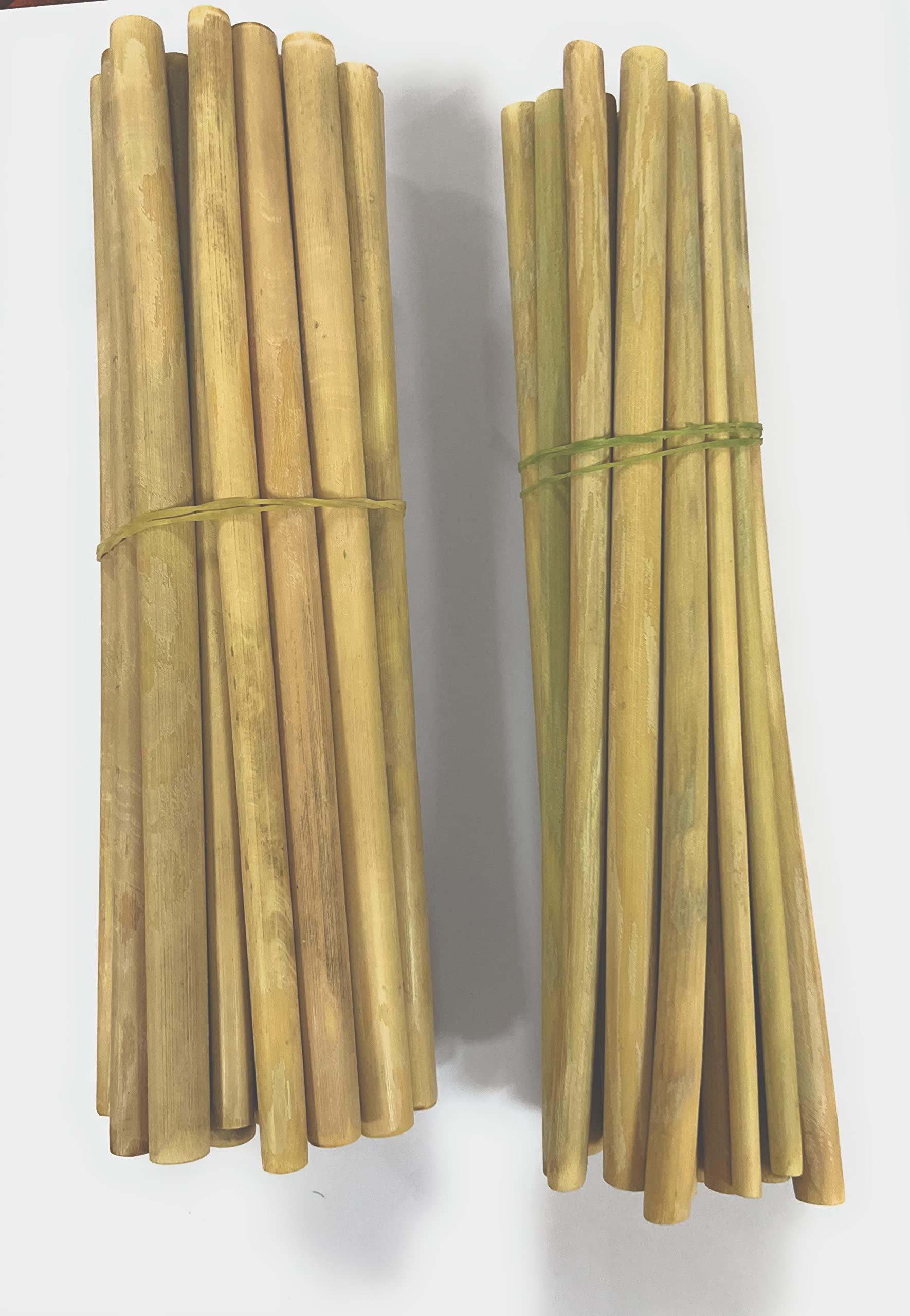Tugs TUGS Bamboo Grass Straws Export Quality Pack of 50 Natural Eco Friendly Biodegradable Drinking Straws with Straw Cleaning Brush -Reusable. Length 10 Inch (7-12) mm