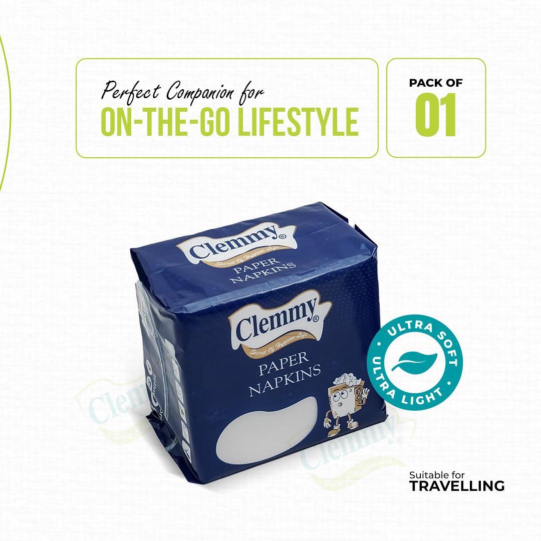 Clemmy Clemmy Disposable Bathroom Napkins, Single-Use Linen-Feel Guest Towels, Soft and Absorbent Paper Hand Towels Dinner napkins for the bathroom, kitchen, or event, 100 pulls (total 100 sheets) (1)