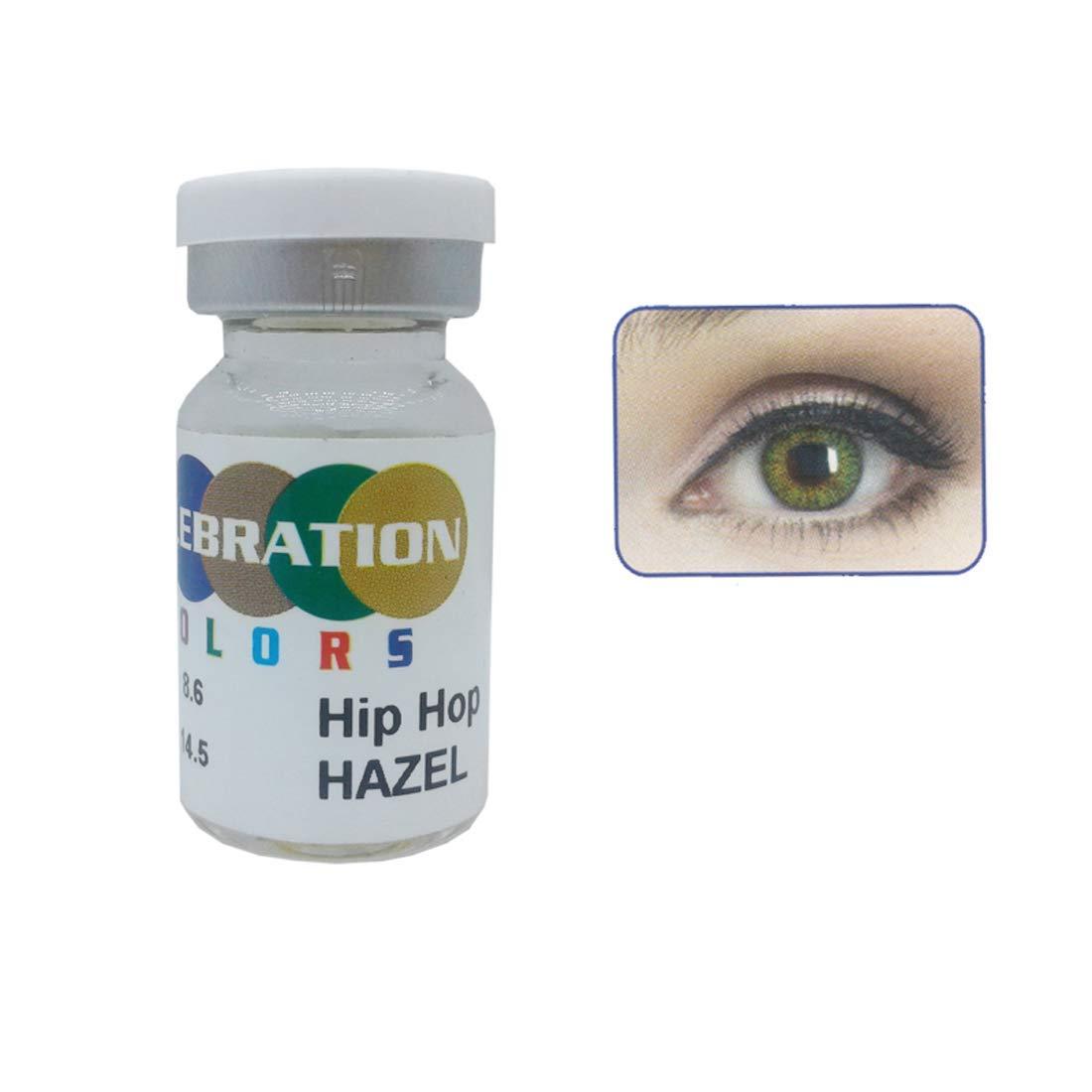 Affable Affable Celebration Yearly isposable Hip-Hop Hazel color Contact lens plano | Pack of 2 | Hip-Hop Hazel | A211