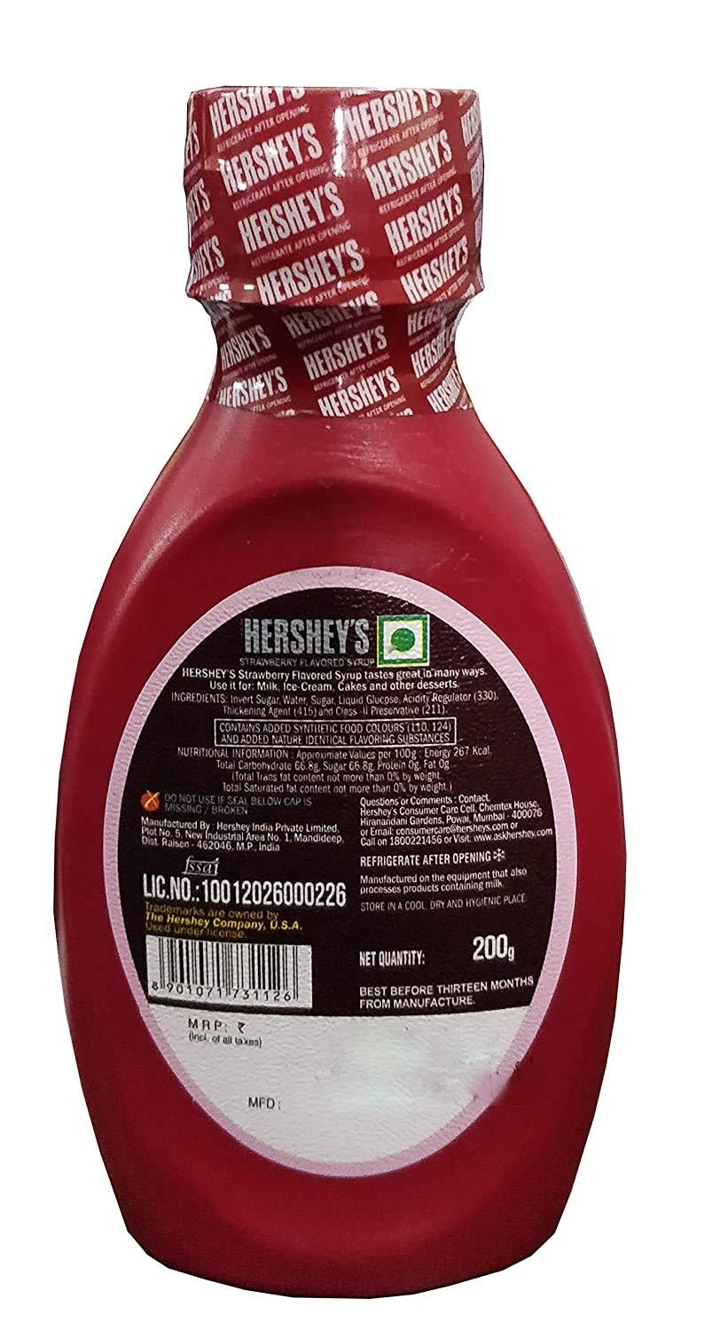 HERSHEY'S HERSHEY'S Strawberry Flavored Syrup, 200 g Bottle (Pack of 10)