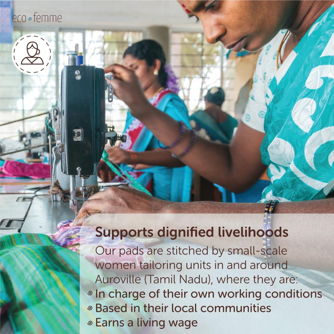 Eco Femme Eco Femme Super Comfy (Xl Pad) | Reusable Sanitary Cloth Pad | Organic Cotton Certified By Gots | With Leak Proof | Lasts Upto 75-100 Washes | Heavy Flow Pad |Pack Of 1