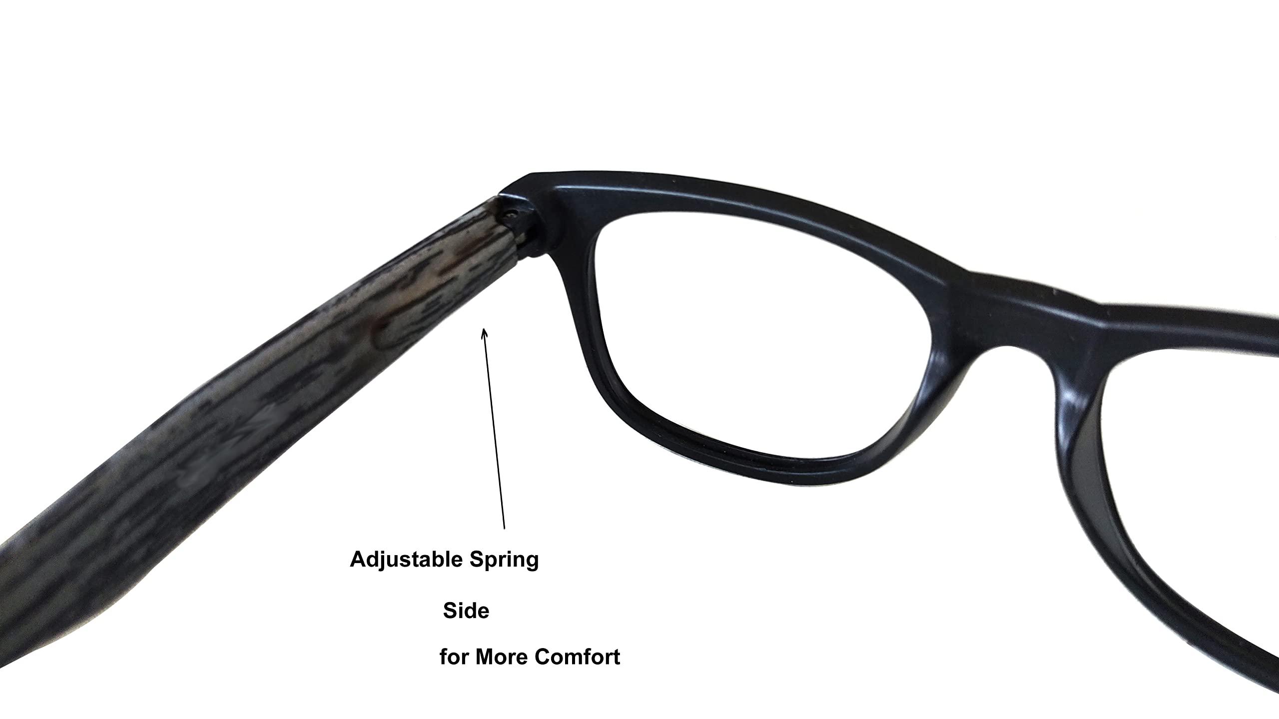 Nspecs An Optical Mall N specs Bifoacal Reading Glasses Distance Zero Power Near +1.00 to +3.00 Power For Mens Womens Black Colour Thick Side TR90 Material Frame With Unbrekable Fibre Glasses (+2.00)