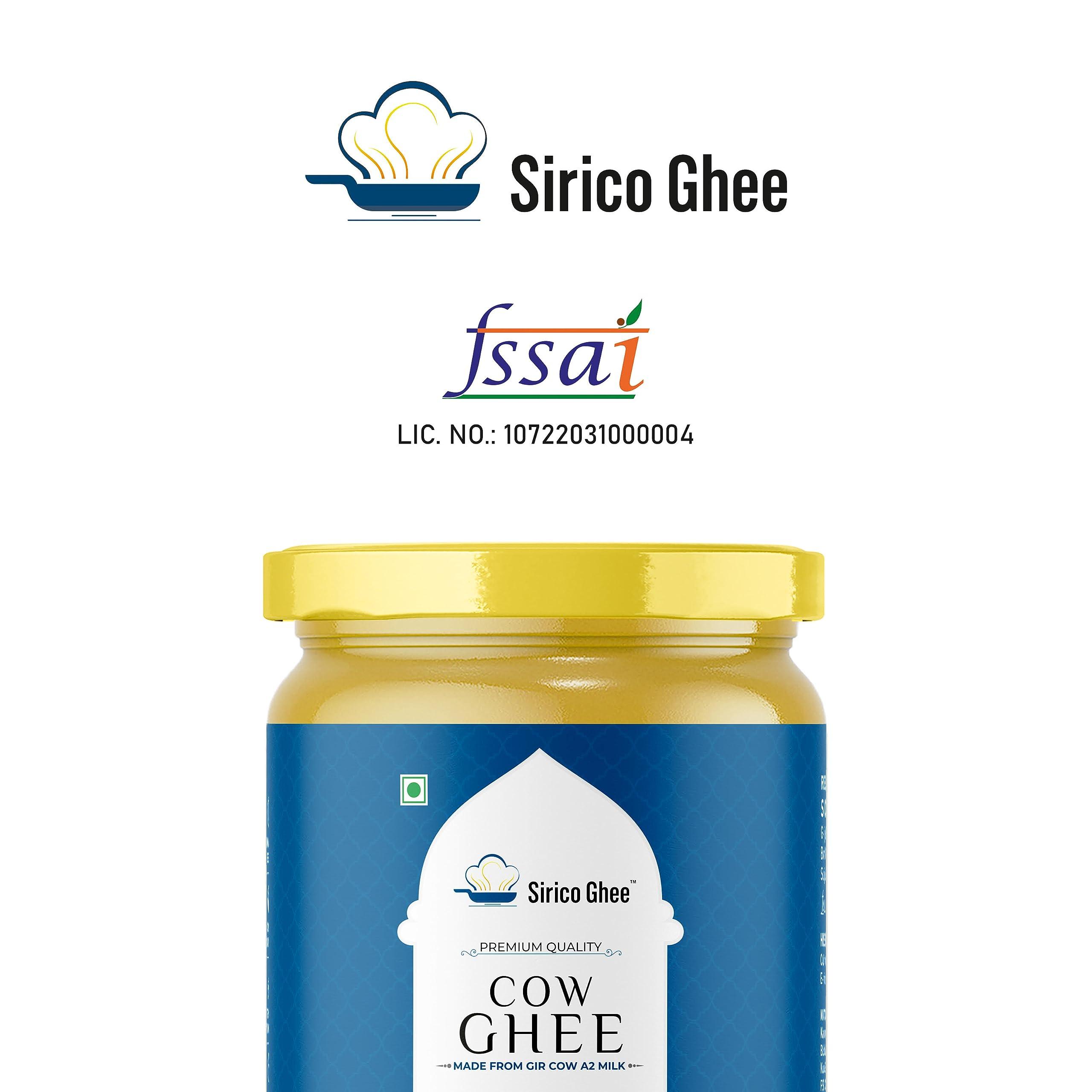 SIRICO GHEE Sirico Authentic A2 Desi Cow Ghee | Pure, Bilona, Gir Cow Ghee - Nutritious, and Delicious | Bilona cow ghee A2 | Desi ghee. (100 ML)