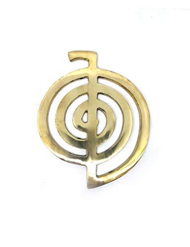 ASTROGHAR Astroghar Brass Reiki Ku Rei Power Symbol Figurine for Reiki Healing Power Positive Energy and Protection