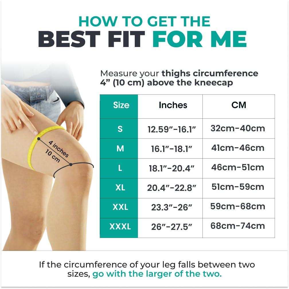 Modvel Modvel 2 Pack Knee Compression Sleeve | Knee Brace for Men & Women | Knee Support for Running, Basketball, Weightlifting, Gym, Workout, Sports | Joint Pain Relief - Please Check Sizing Chart