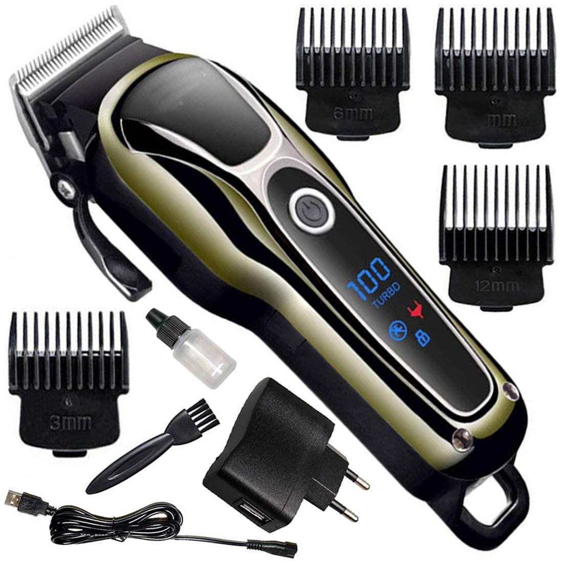 OSL OSL AC-DC Rechargeable Kemeii Cordless & Corded Waterproof Professional Hair Clipper Beard Mustache Trimmer Powerful Electric Razor for Men With LED Display Multicolor (6 Month Warranty)