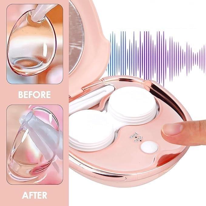 ZURITY ZURITY Portable Ultrasonic Contact Lens Cleaner Machine With USB Charging Cable Automatic Soft/Hard/Contact/Colored Lens Cleaner With Mirror (Pack of 1,Multicolor)