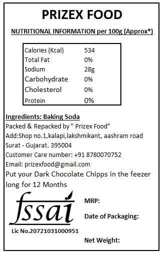 Prizex Prizex Baking Soda | uses for Cleaning face Skin Teeth whitening Cooking Eating 900gm