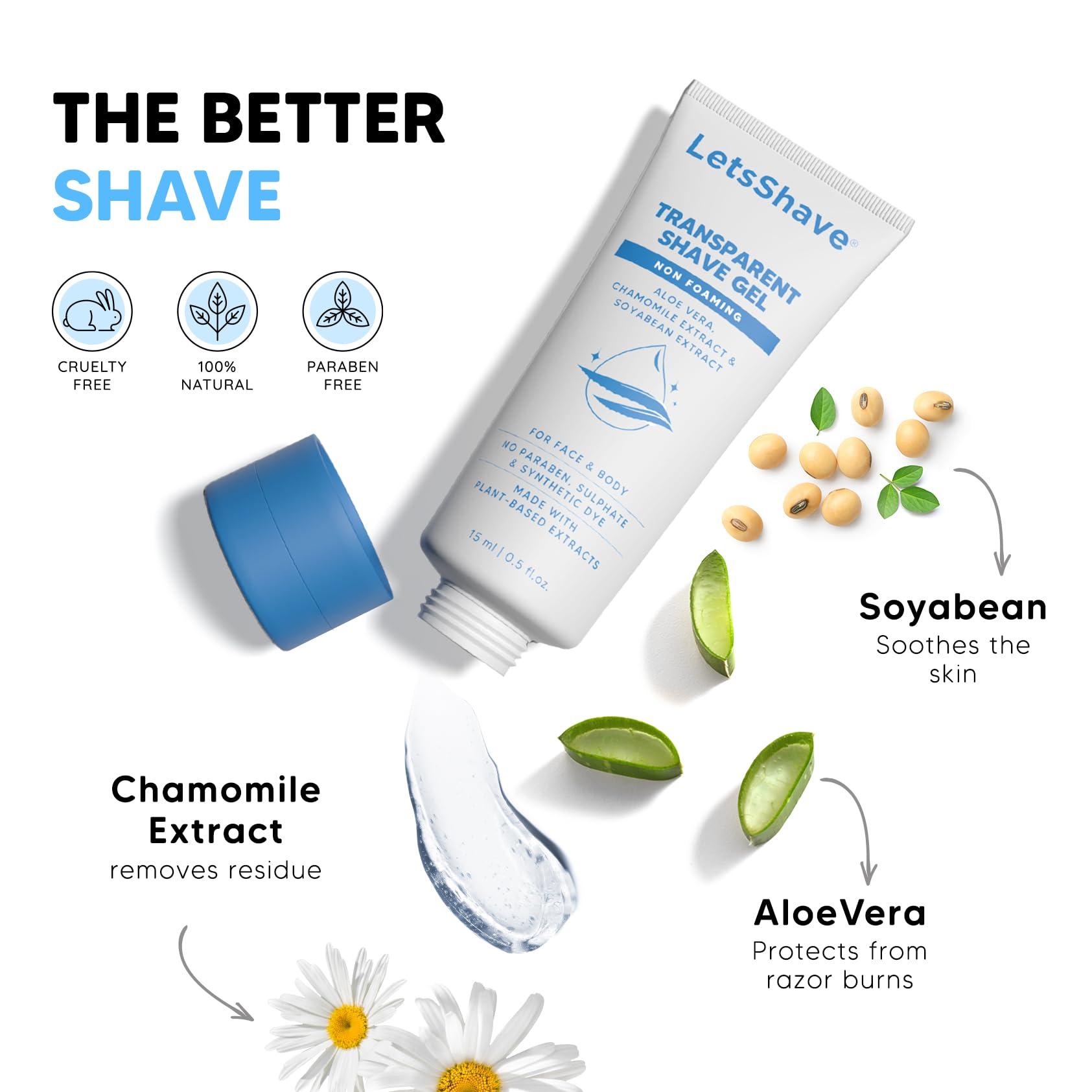 LetsShave LetsShave Pro Styler for Men Beard, Reusable, Pack of 3, +1 Transparent Shave Gel 15ml, Beard Shaper, Multi Grooming, Face Razor for Men, Beard Pen Styler, 60 Days of Styling