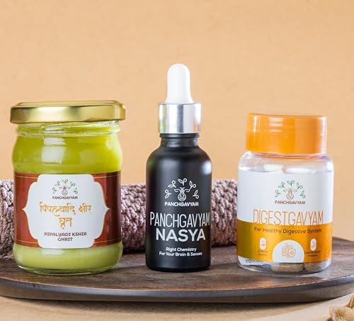 PANCHGAVYAM Panchgavya Digestion kit|Health Hamper |Helps to Improves Digestion|Helps in Gastric and Acidity | Products made with Natural herbs|Box of health & happiness|Diwali GIFT