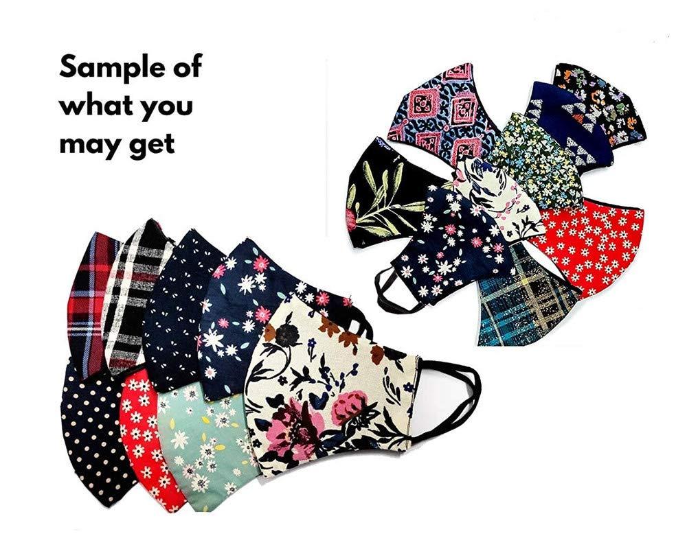 Veteran Veteran 100% Cotton Washable Reusable 2 Cloth Layer Fashion Stylish Cloth Face Mask(Combo of 10) for Women Men Boys Girls(Multicolor)