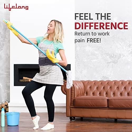 Lifelong Lifelong Orthopedic Contoured Sacral Belt|Lumbo Sacral|Lower Back Pain Relief|Waist Support Belt for Men & Women - XXL Size (LLOBS45, 1 Year Warranty, Blue)