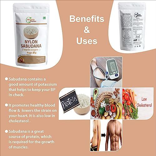 Organic Platter Nylon Sabudana Big, Nylon Sago,Nylon Crystal (Sago), Javvarisi/Tapioca pearls (Pouch) (200)