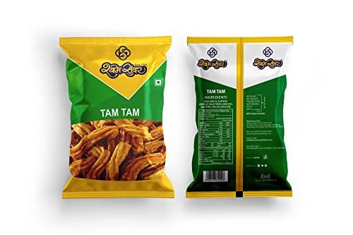 SHYAM SUNDER Shyam Sunder Tam Tam Namkeen 800g Vadodara Tam Tam Mix Namkeen ( 400g x 2) Snacks Mixture Gathiya Snacks Spicy Sweet And Sour Taste Gathiya Tasty Ready To Eat Tea Time Snacks Combo 400gm Each- (Pack of 2)