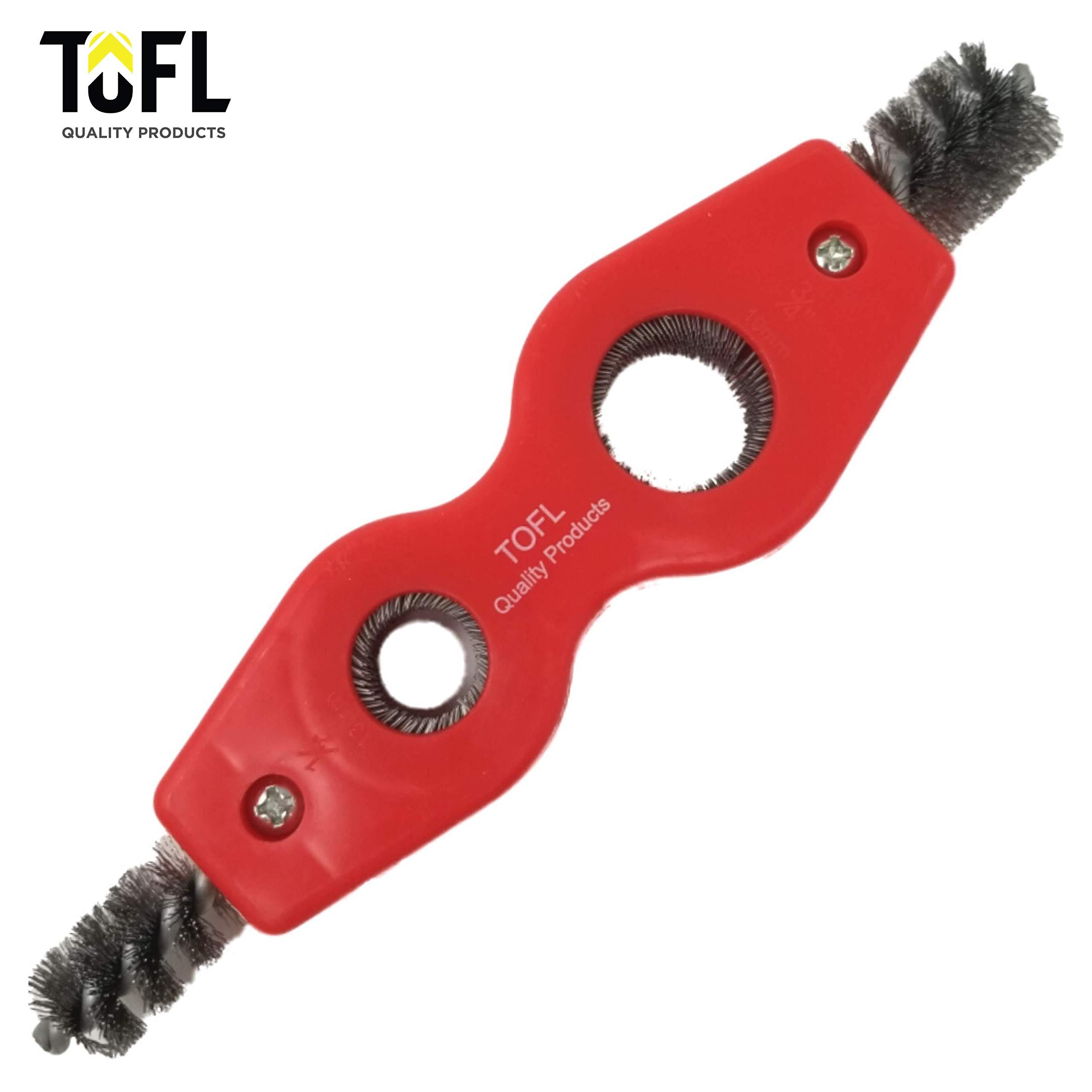 TOFL Copper Pipe Cleaner and Reamer Value Set - Tested and Proven by Plumbers To Prepare Pipes To Solder-4 in 1 Pipe Cleaner and Pipe Reamer, Plummers Use to Do The Job, Purchase Together To save You Money