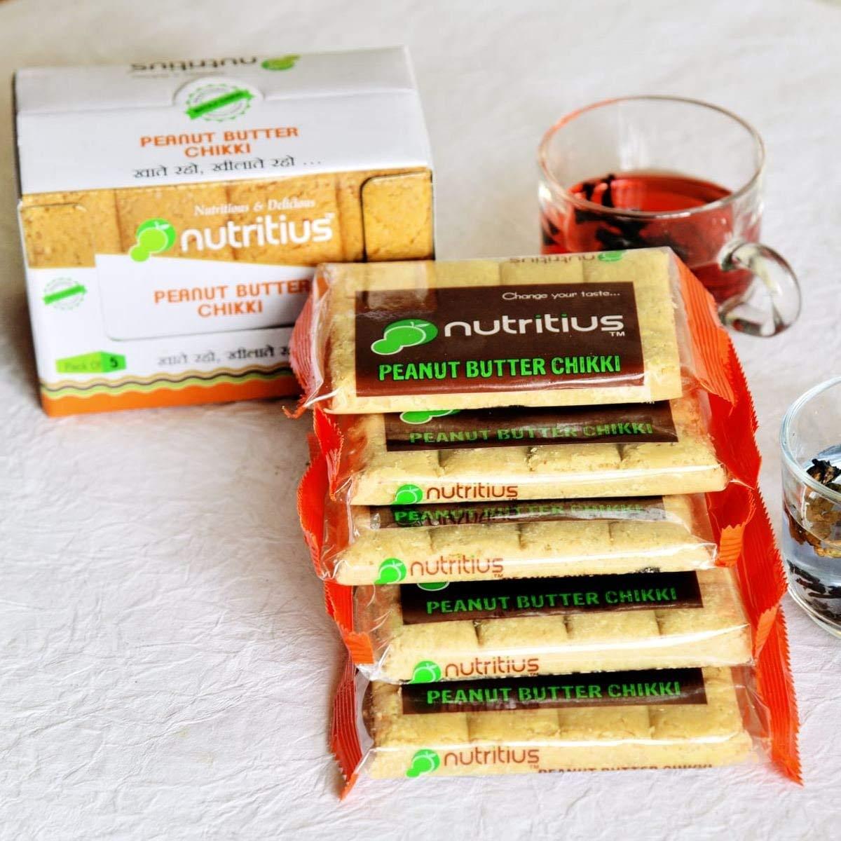 Nutritius Nutritius Peanut Butter Premium Soft Chikki 120 gram (Pack Of 12) + 1 Free Surprise Chikki (26G) | Peanut | No Preservative Colour Or Flavours