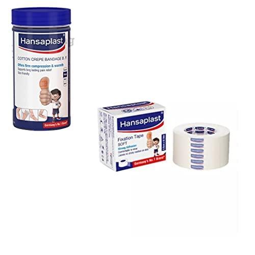 Hansaplast 1 pc of 10cm *4m Hansaplast Crepe Bandage+1 pc of 2.5cm*9.14m Fixation Tape