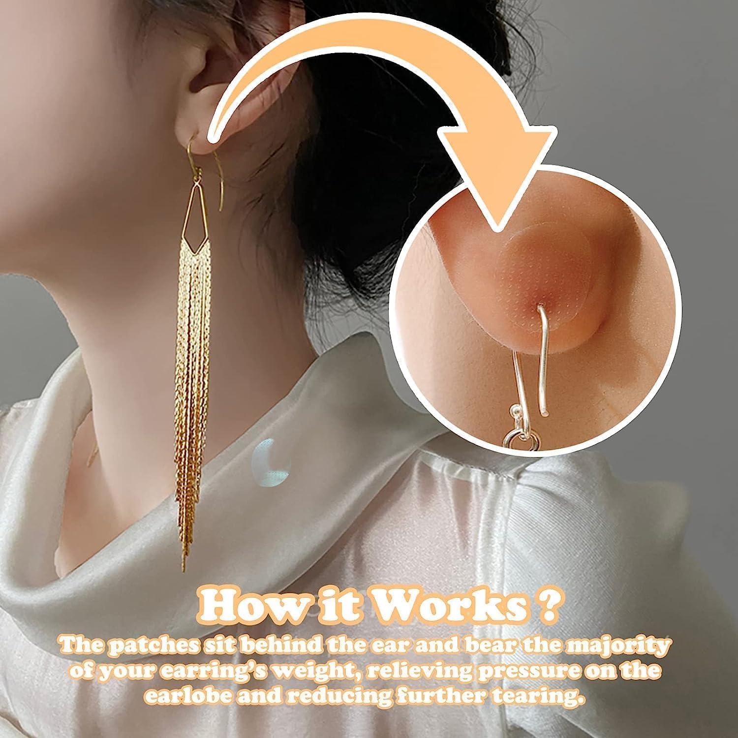 MIVVA MIVVA Ear Lobe Support For Earrings | Ear Stickers For Heavy Earrings | Invisible Earlobe Supporter | Ear Lock Supporting Patches | Ear Lock Sticker (Pack Of 10 Pieces)
