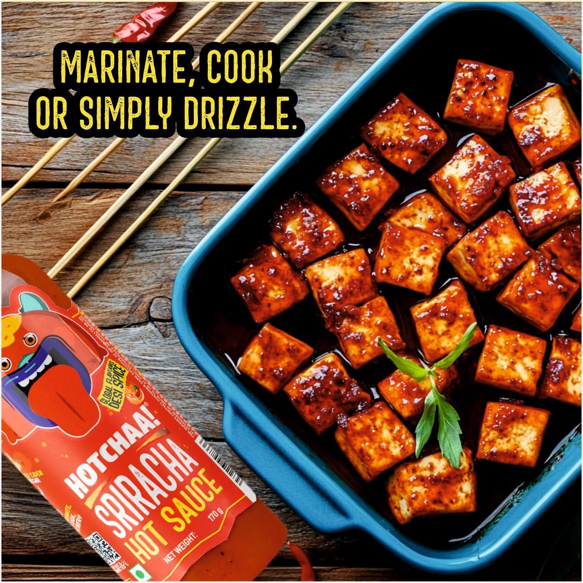 HOTCHAA HOTCHAA Sriracha Hot Sauce 150g - Tancy & Spicy flavour Small Batch Production using Premium Ingredients, NO MSG, Vegan