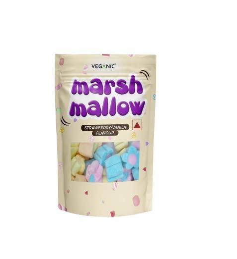 Veganic Veganic Rainbow Flower Shape Marshmallows -175 g (80 Pieces) | Strawberry/Vanilla Flavor | Marshmallow Candy For Kids And Audlts