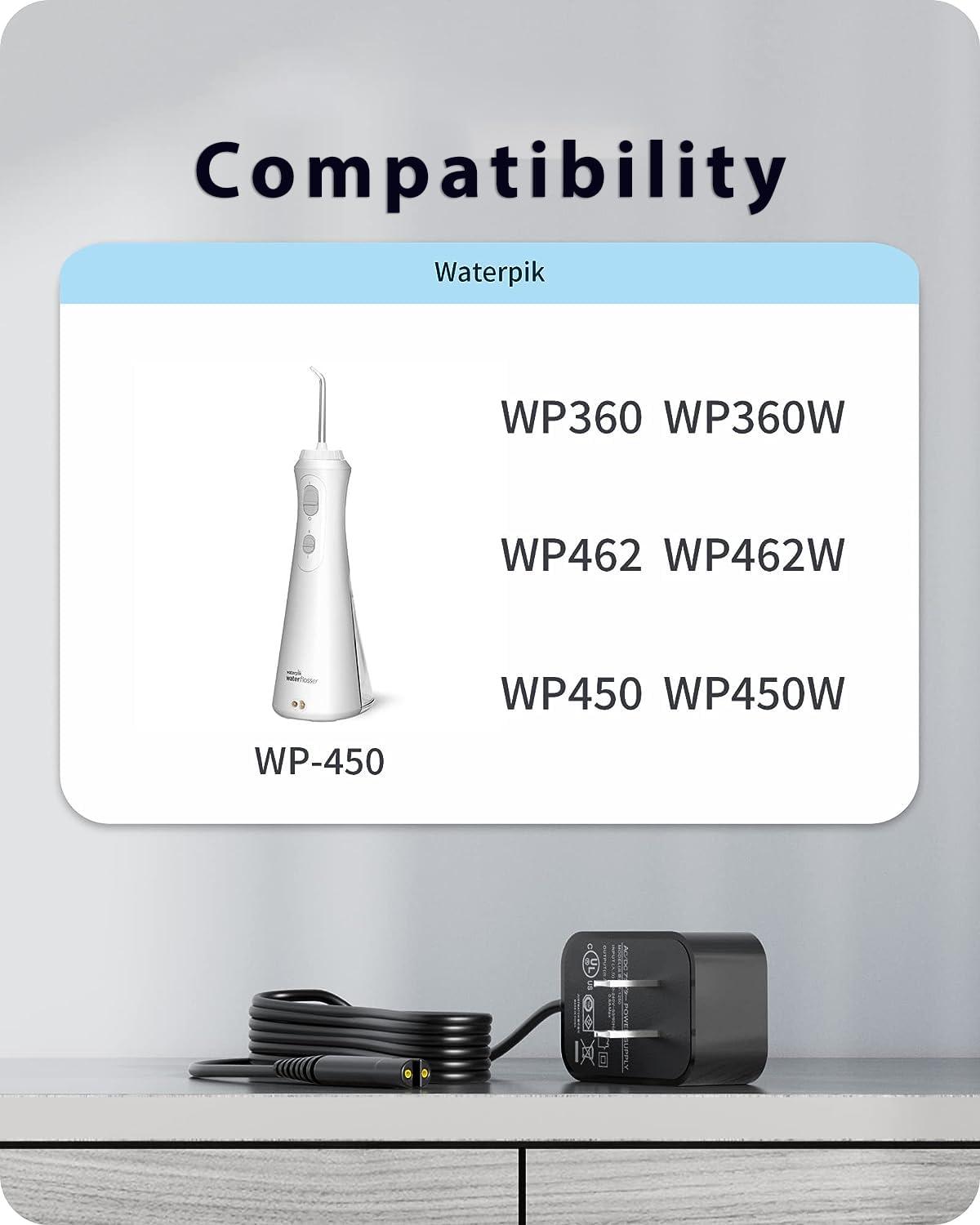 VHBW VHBW for Waterpik Replacement Charger, Compatible with Waterpik WP360 WP360W WP462 WP462W WP450 WP450W Water flosser Power Cord
