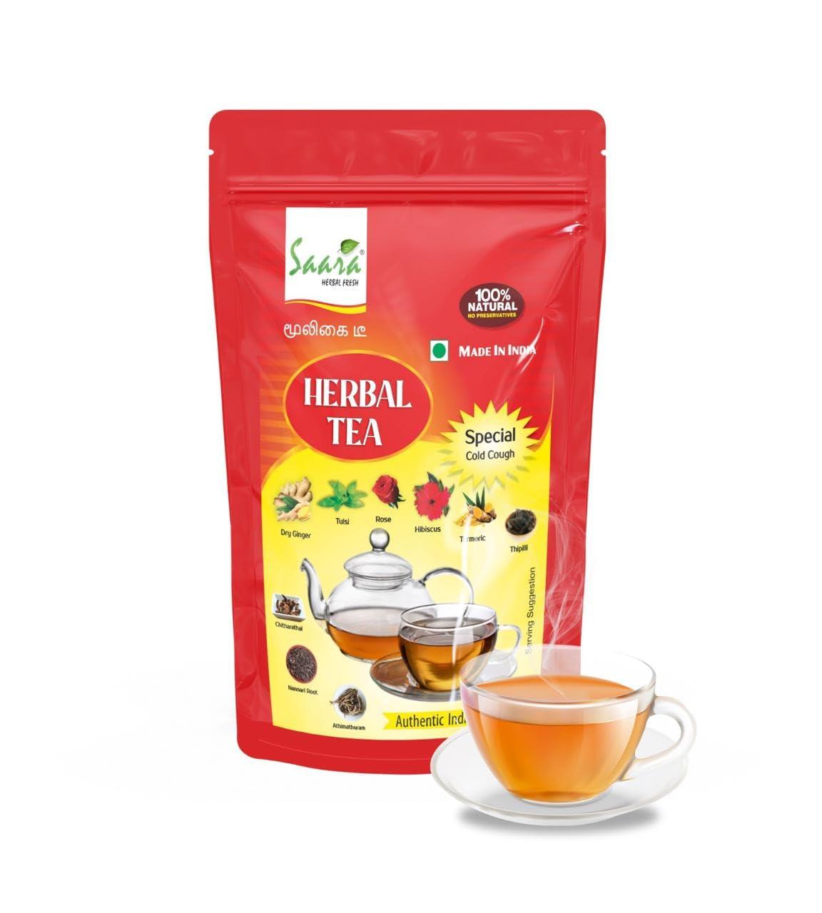 SAARA Saara HERBAL FRESH Herbal Tea, 800g, Exquisite Blend of 20 Herbs,Relieve Cold and Cough, Immunity Booster,(pack of 8 x 100g)