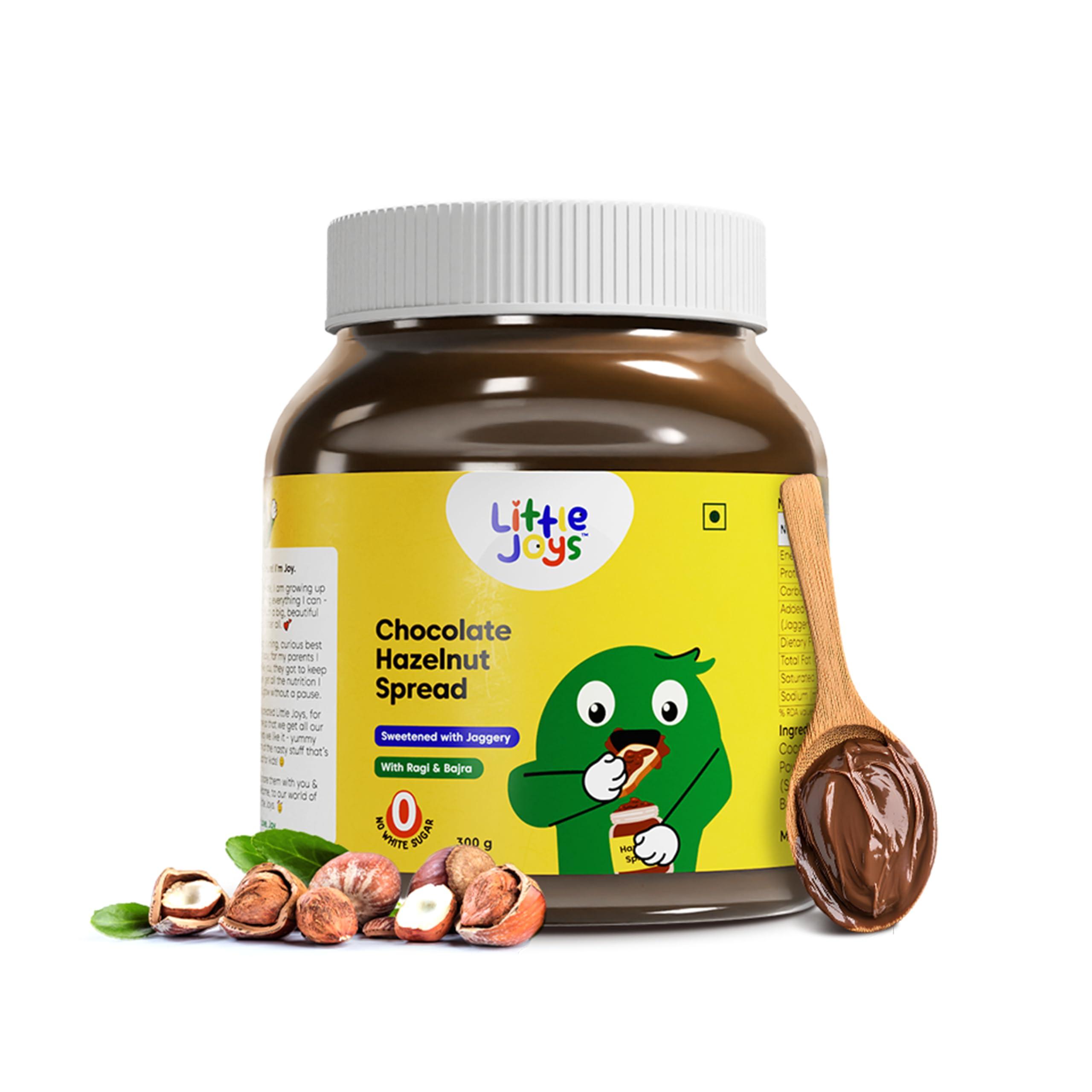 Little Joys Little Joys Chocolate Spread for Kids | Sweetened with Jaggery | With Rich Hazelnut, Cocoa, Ragi & Bajra | No Refined Sugar, No Palm Oil, No Preservatives | 300g