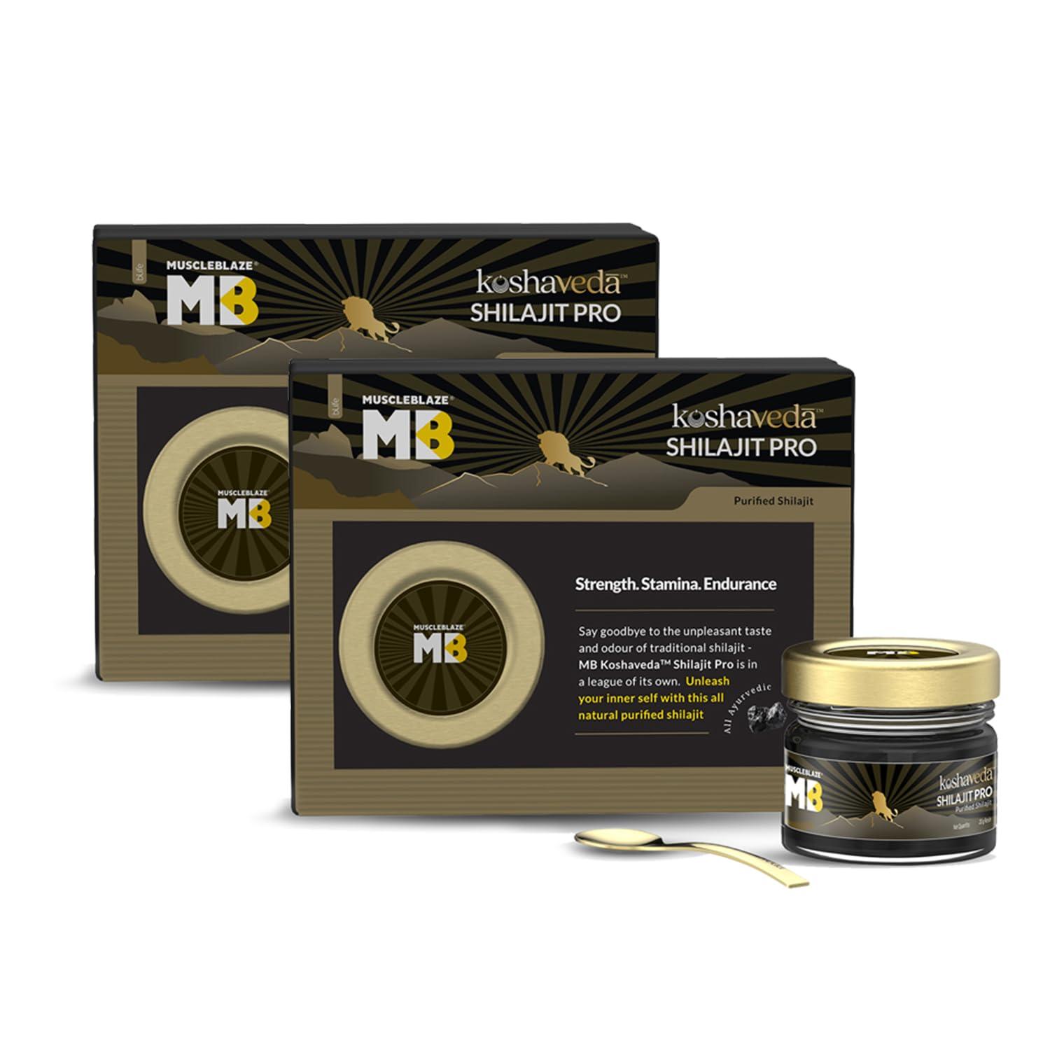 Koshaveda Koshaveda Shilajit Pro by MuscleBlaze (20g, Shilajit Resin, Pack of 2) | For Strength, Stamina & Endurance