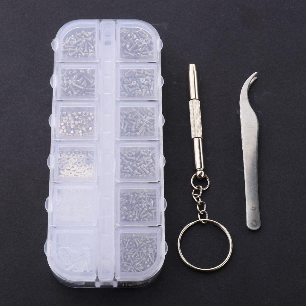 JAZZY PEARLS JAZZY PEARLS 1 Box Eyeglass Sun Glasses Screw Nut Nose Pad Screwdriver Repair Tool Assorted Kit