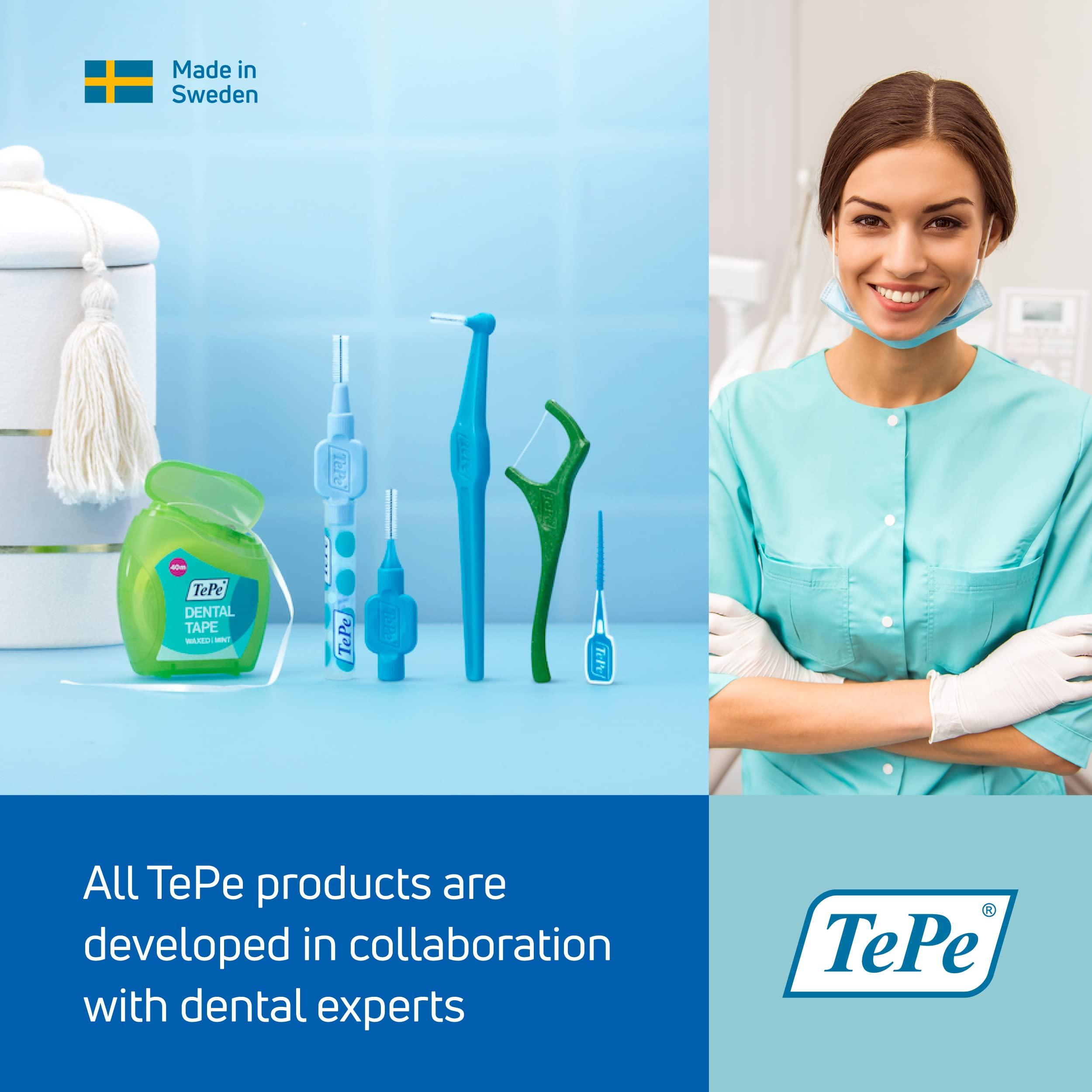 Tepe TePe INTERDENTAL BRUSH ORIGINAL - Yellow 0.7mm 6 Pack - Recommended by Dentists for Best Oral Health, Healthy Mouth & Gums Between Dental Visits, Prevent Bad Breath and Periodontal Disease