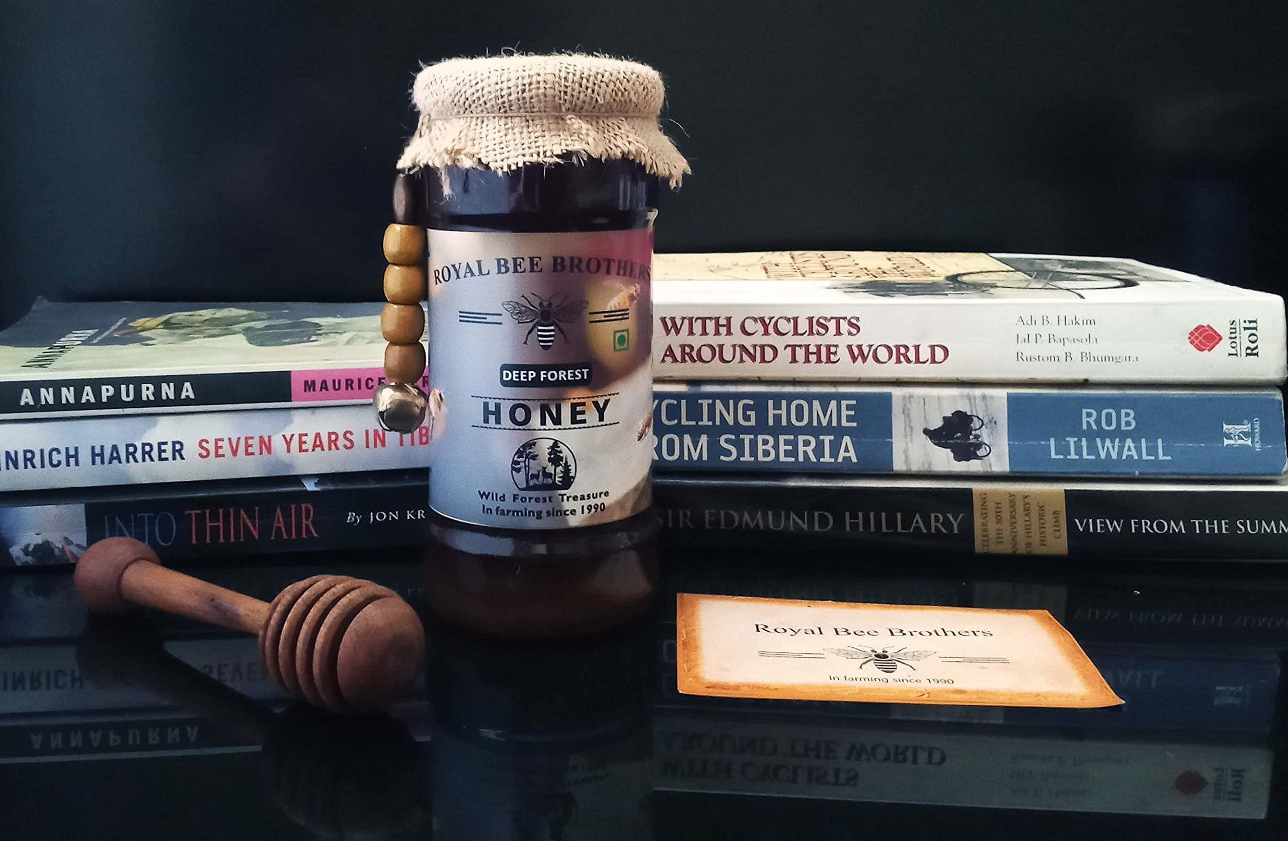 Royal Bee Brothers Wild Forest Raw Honey | Produce of Wild Honey Bee | 100% Pure & Natural, Unprocessed, Unheated, Unadulterated