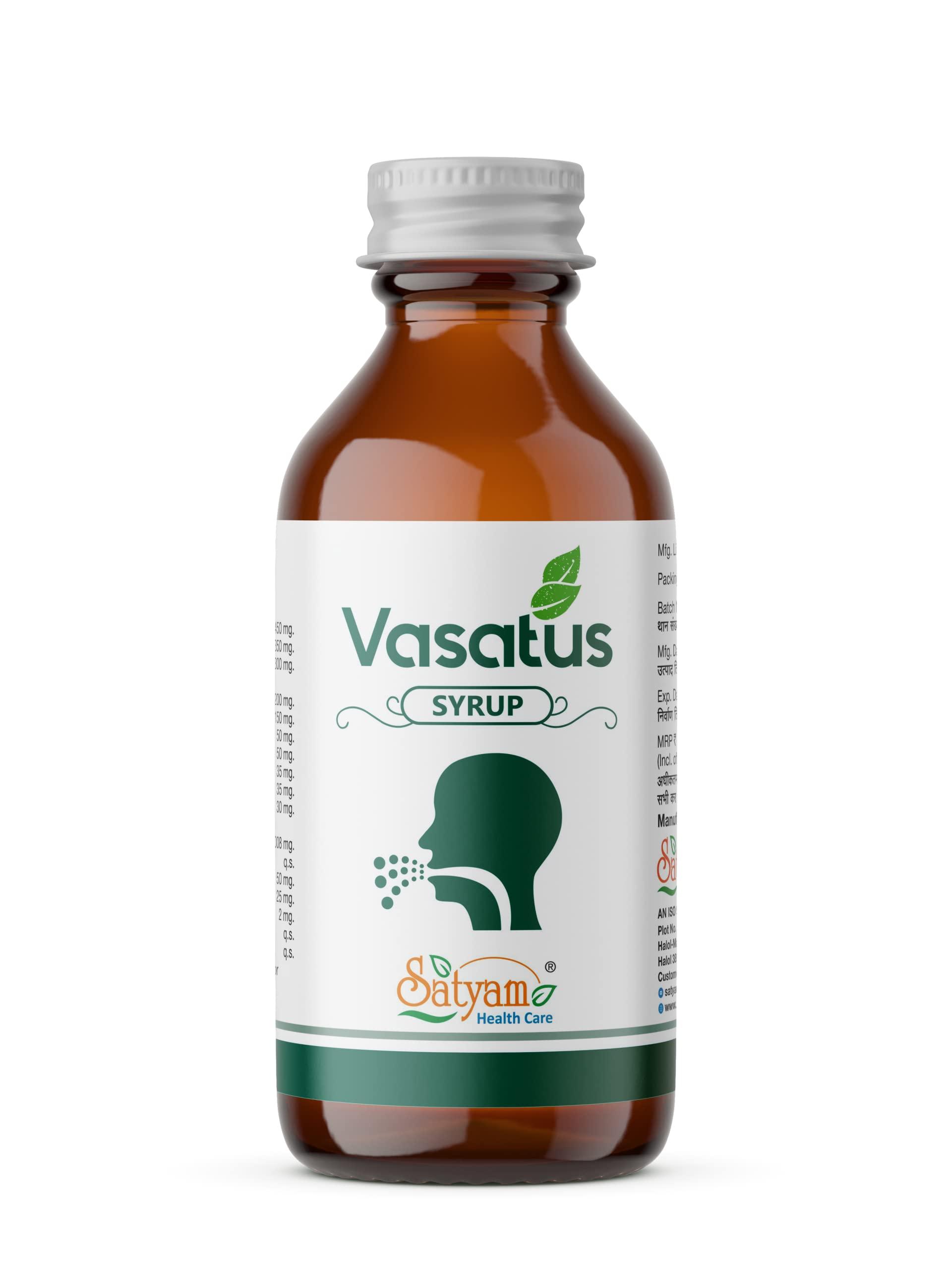 SATYAM HEALTH CARE SATYAM HEALTH CARE Vasatus Cough Syrup,Herbal Cough Syrup,Ayurvedic Cough Syrup,Tulsi Cough Syrup,Ardushi Cough Syrup,Vasaka Cough Syrup,Cough Syrup Ayurvedic By Satyam Healthcare(100Ml-Pack Of 2)