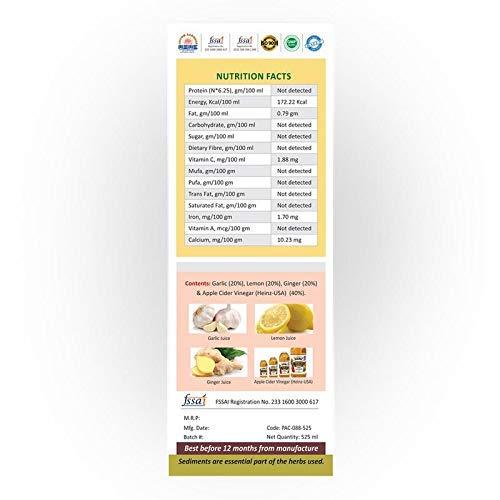 SKSB SKSB GLG4 Garlic, Lemon, Ginger, Apple Cider Vinegar Syrup (without Honey) 525 ml