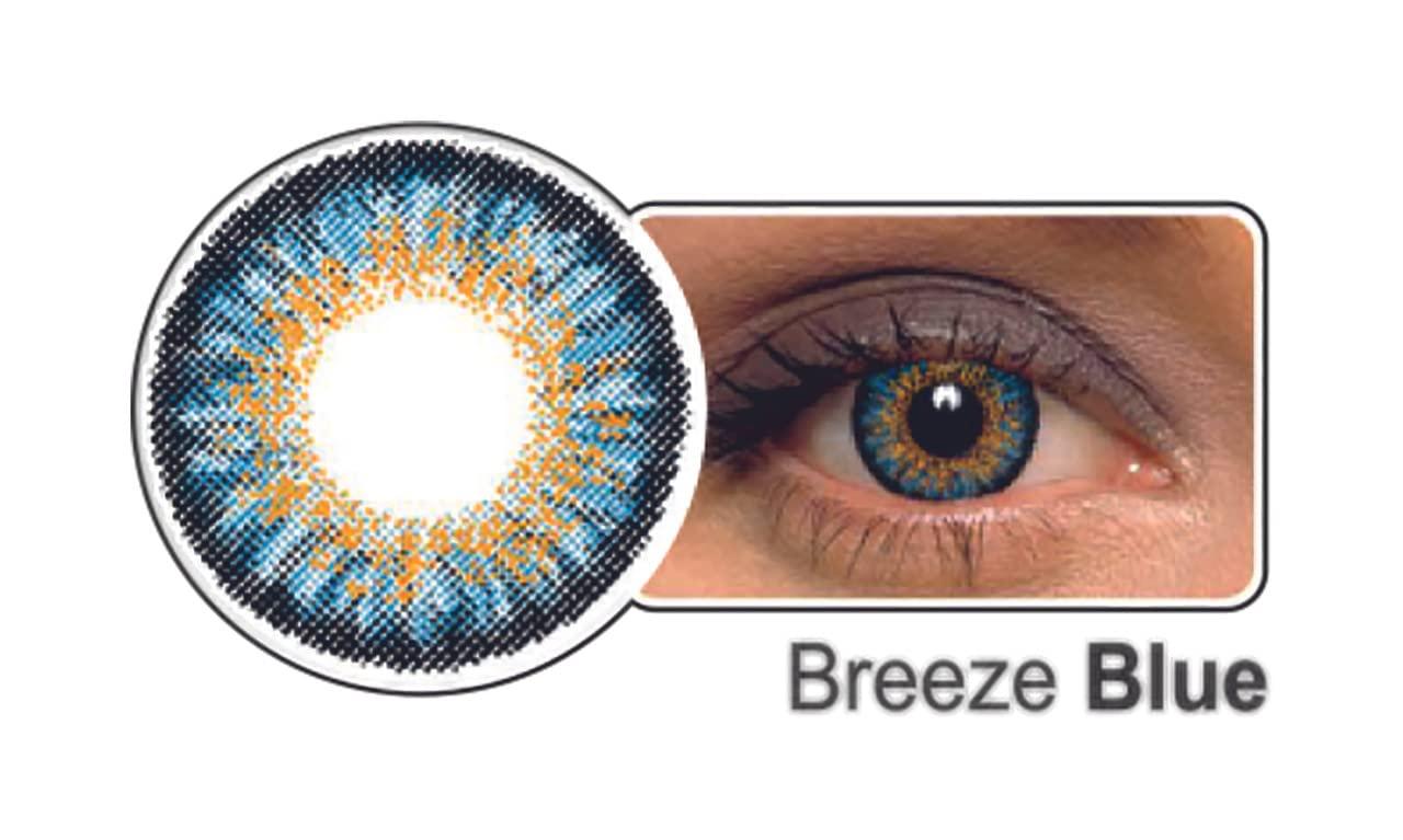 CELEBRATION COLORS Celebration Color Yearly Coloured Contact Lenses 1 Pair (Breezy Blue,-0.00)