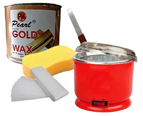 PMPEARL PMPEARL Waxing Kit/Wax Kit Combo Includes (GOLD Wax + Wax Strips + Wax Spatula)