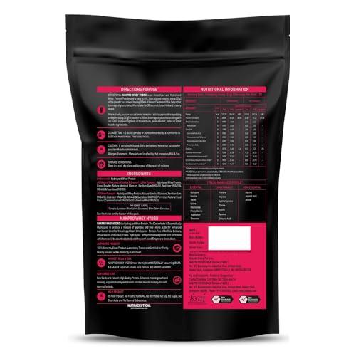NAKPRO NAKPRO HYDRO Whey Protein Hydrolyzed | 25.4g Protein, 5.8g BCAA | Easy Mixing, Low Carbs, Easy Digesting Whey Protein Supplement Powder for Men, Women & Athletes | 1 Kg (Banana)