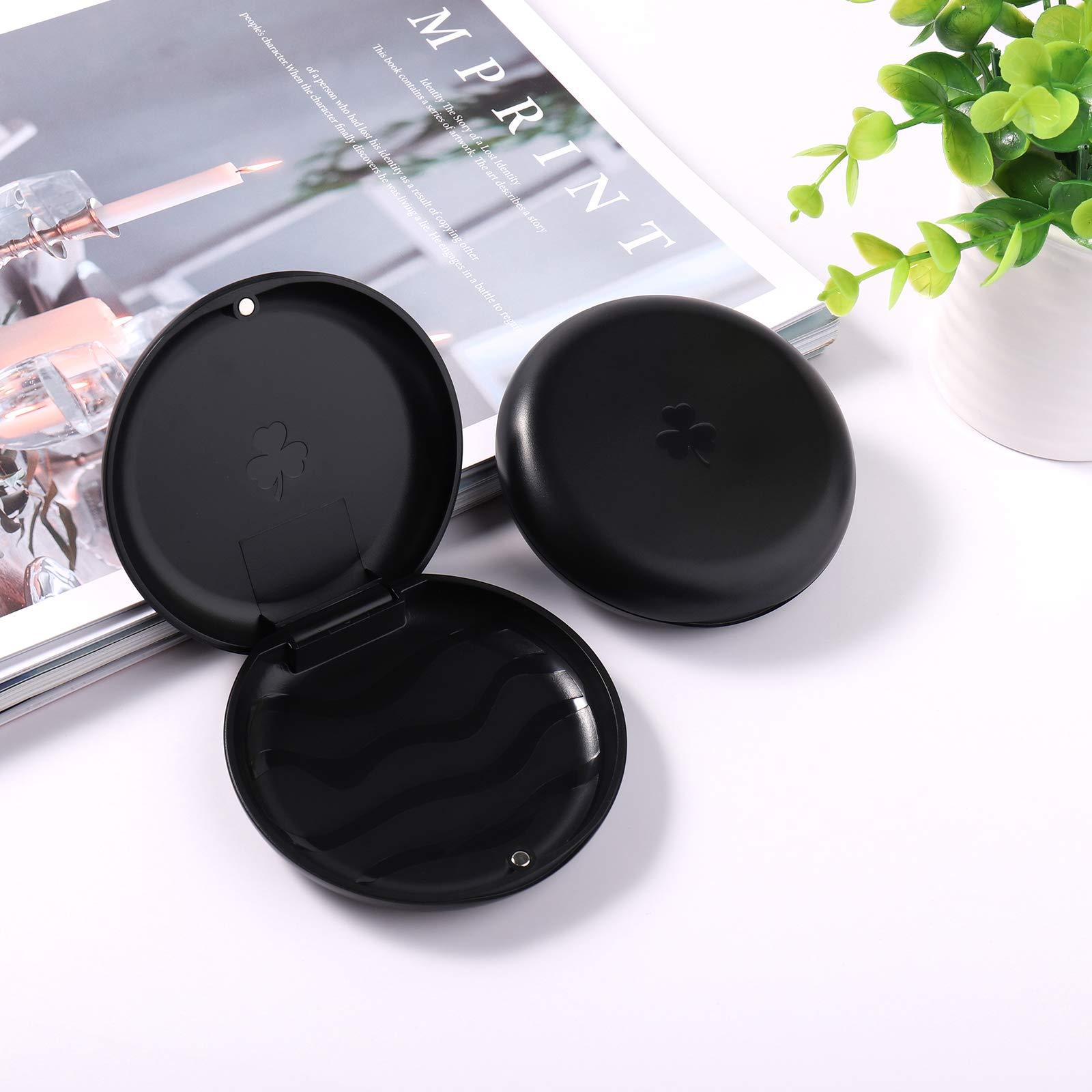 ZIZNBA 2 Pack Retainer Cases, Solid Orthodontic Retainer Cases-Black