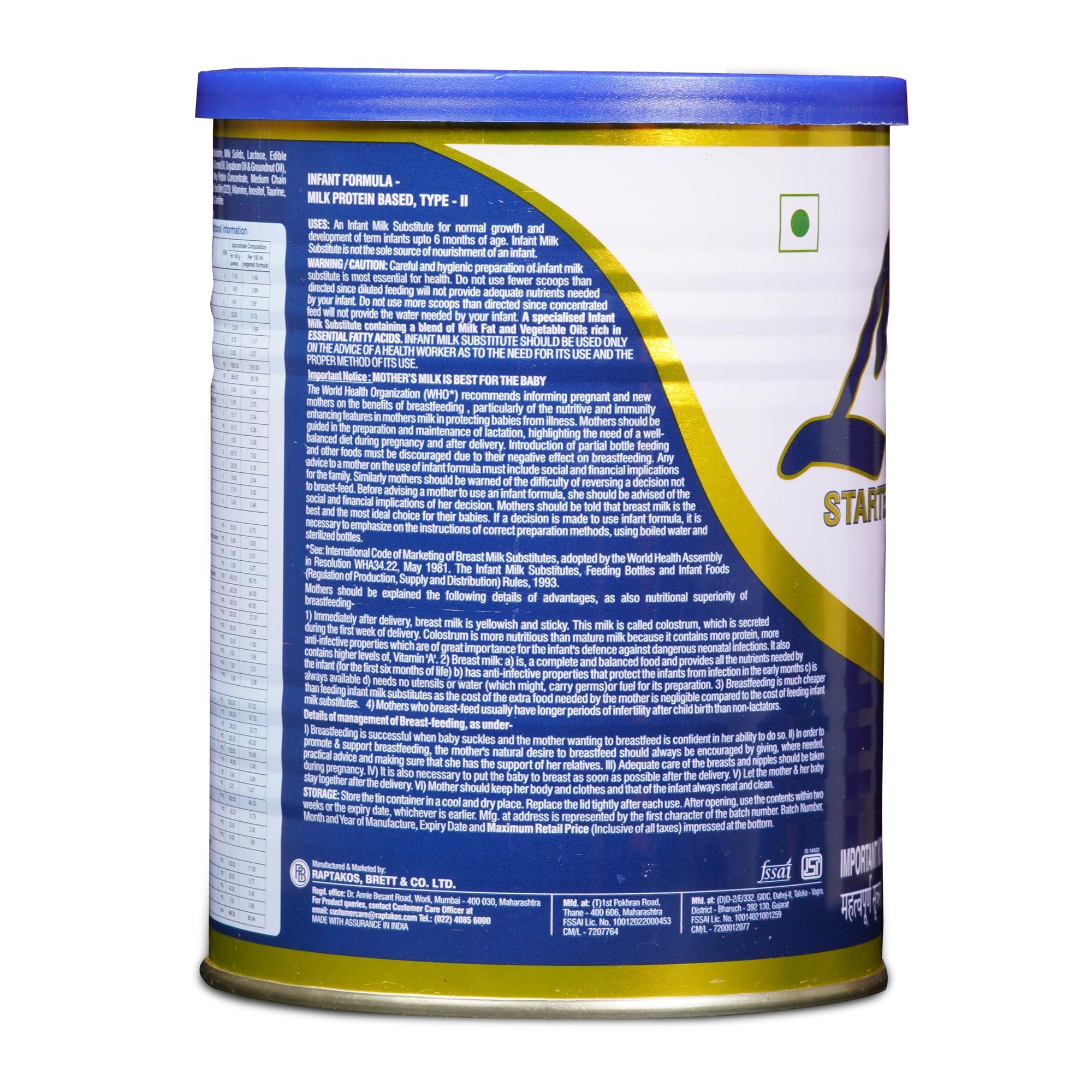 Lactodex Lactodex Starter Formula Stage 1|Infant Milk Substitute|Suitable for babies Up to 6 months|Enriched with Protein and 30 Essential nutrients - 450g Tin Pack